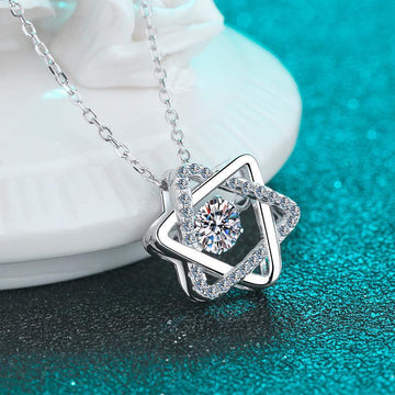 Admirable Six-pointed Star of David Romantic 0.5ct Moissanite Diamond Necklace - The Jewellery Supermarket